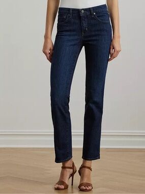 Lauren Ralph Lauren Dark High-Rise Straight-Leg Stretch Jeans Size 4P